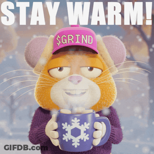 A Cartoon Mouse Wearing A Hat That Says Grind GIF