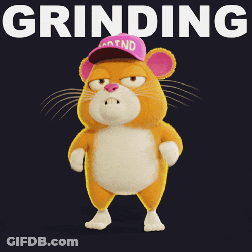 A Cartoon Mouse Wearing A Pink Grind Hat GIF