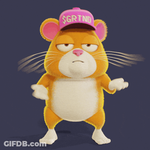 A Cartoon Mouse Wearing A Pink Hat That Says No GIF