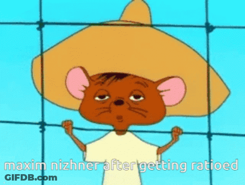 A Cartoon Mouse Wearing A Sombrero Is Behind A Barbed Wire Fence .. GIF