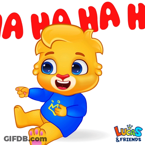 A Cartoon Of A Baby Bear With The Words Lucas & Friends Above Him GIF