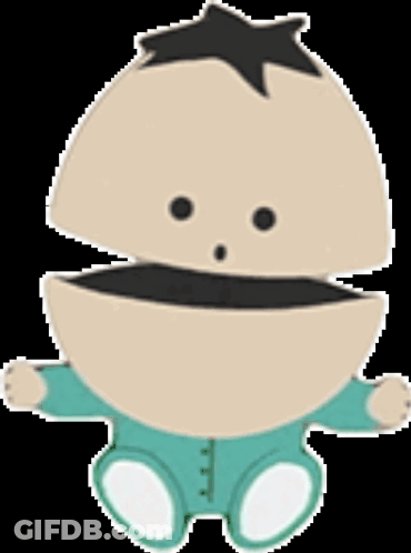 A Cartoon Of A Baby With A Big Mouth And A Star On His Head . GIF