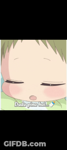 A Cartoon Of A Baby With The Words " Dudu Pina Hai " On The Bottom GIF