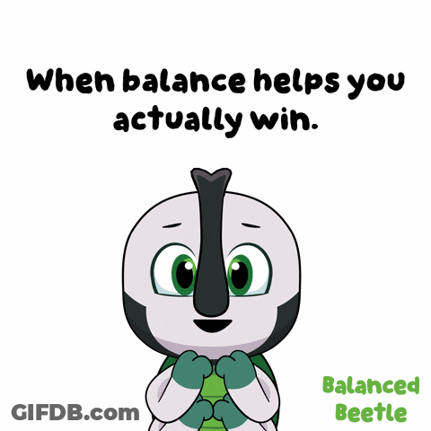 A Cartoon Of A Balanced Beetle Says Yes GIF