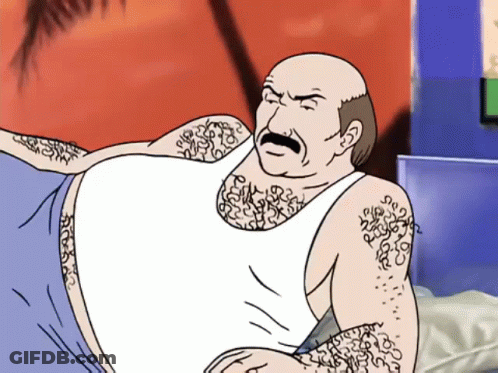 Bald Man With Tattoos On Arms And Chest GIF