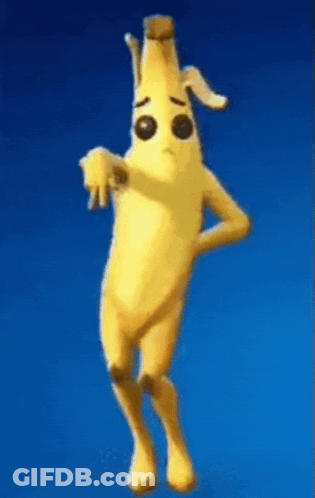 A Cartoon Of A Banana Dancing Next To A Sign That Says Epic Win GIF