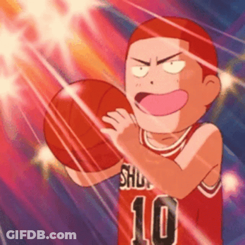 A Cartoon Of A Basketball Player With The Number 10 On His Shirt GIF