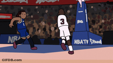 A Cartoon Of A Basketball Player With The Number 3 GIF