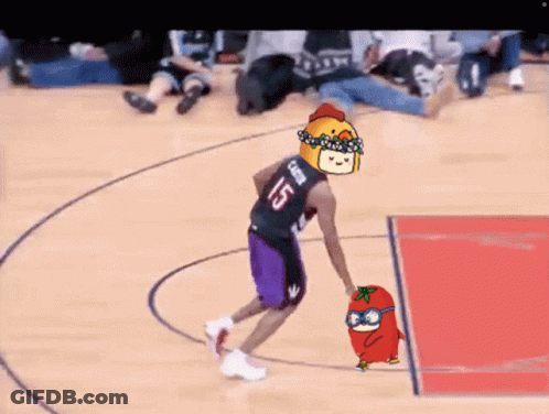 A Cartoon Of A Basketball Player With The Number 35 On His Jersey GIF