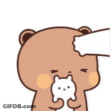 A Cartoon Of A Bear Holding A White Cat GIF
