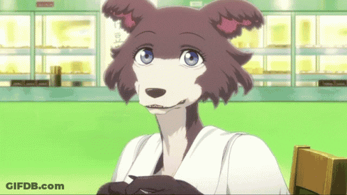 A Cartoon Of A Bear Sitting In A Chair GIF