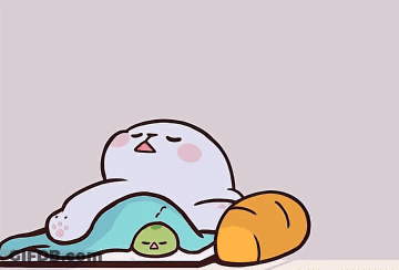 A Cartoon Of A Bear Standing Next To A Seal GIF