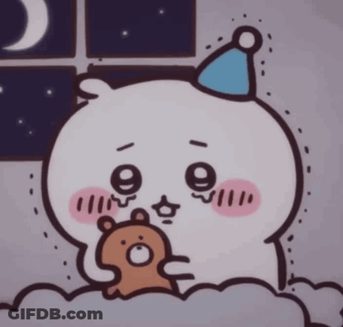 A Cartoon Of A Bear Wearing A Party Hat GIF