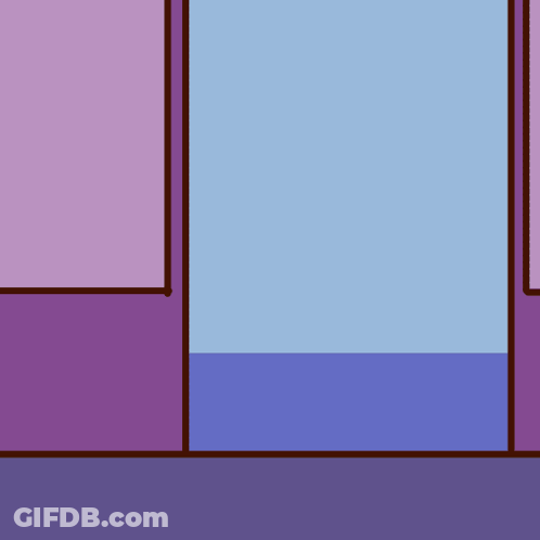 A Cartoon Of A Bear Wearing Sunglasses Looking Out A Door GIF
