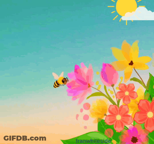 A Cartoon Of A Bird And A Bee With The Word Goo Below GIF