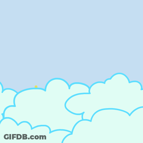 Bird In Clouds Saying Good Morning GIF