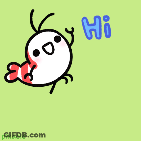 A Cartoon Of A Bird Saying Hi With Pikaole Written Below It GIF