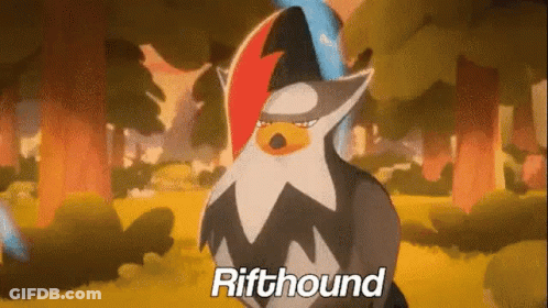 A Cartoon Of A Bird With The Word Rifthound On It GIF