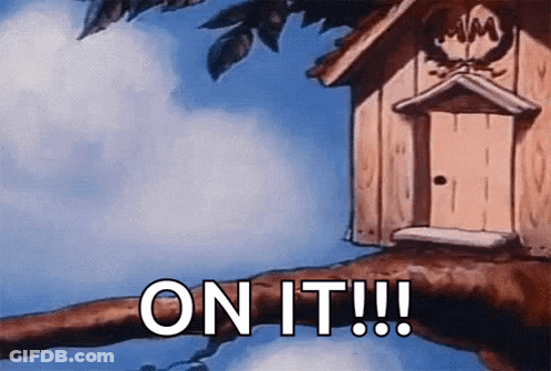 A Cartoon Of A Birdhouse On A Tree Branch Says On It GIF