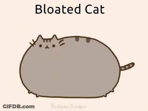 A Cartoon Of A Bloated Cat From Tumblr GIF