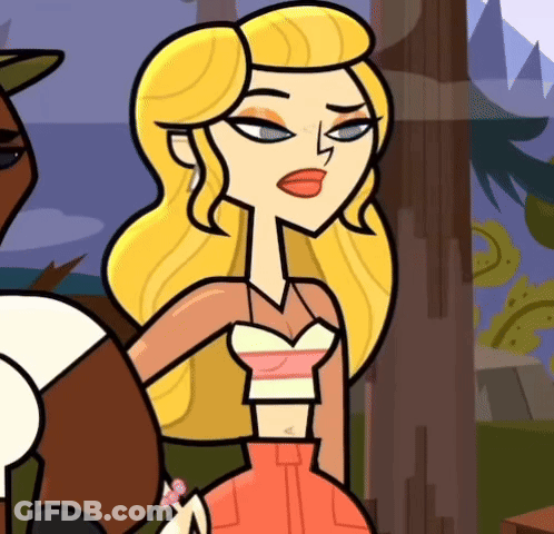 A Cartoon Of A Blonde Woman Standing Next To A Horse GIF