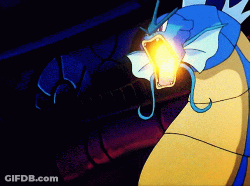 A Cartoon Of A Blue And Yellow Monster With Its Mouth Open GIF