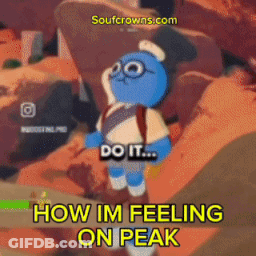 A Cartoon Of A Blue Teddy Bear Says Do It How Im Feeling On Peak GIF
