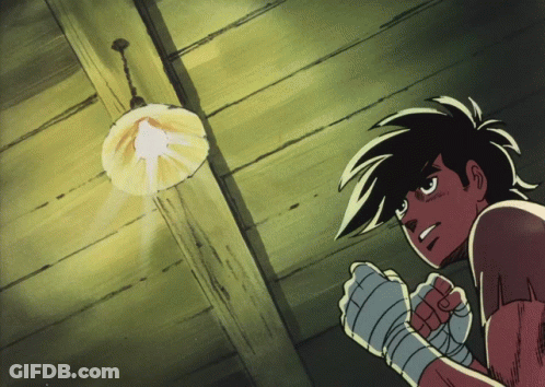 Cartoon Boxer With Hanging Light GIF