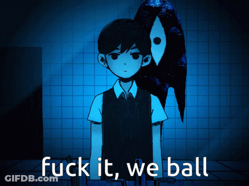 A Cartoon Of A Boy And A Bird With The Words " Fuck It We Ball " Below Him GIF
