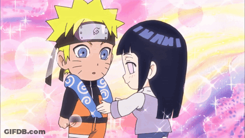 A Cartoon Of A Boy And A Girl With A Swirl Around Their Neck GIF