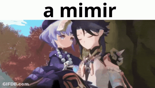 A Cartoon Of A Boy And A Girl With The Words A Mimir Above Them GIF