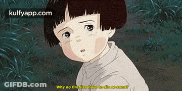 A Cartoon Of A Boy Asking Why Do Fireflies Have To Die So Soon .. GIF