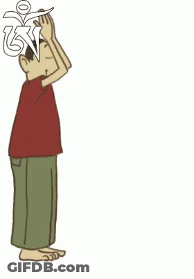A Cartoon Of A Boy Covering His Face With His Hands GIF