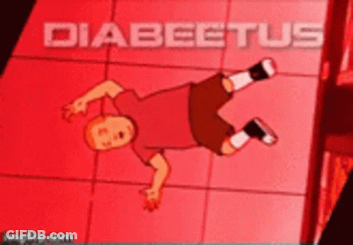 A Cartoon Of A Boy Doing A Handstand With The Word Diabeetus Written Above Him GIF