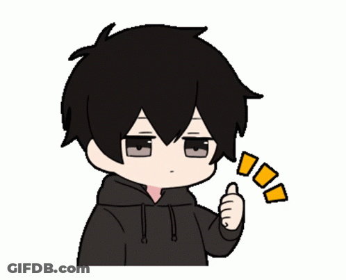 A Cartoon Of A Boy Giving A Thumbs Up Sign GIF