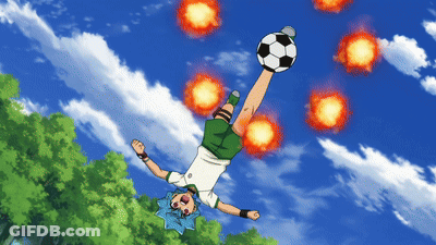 A Cartoon Of A Boy Kicking A Soccer Ball GIF