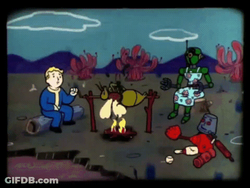 A Cartoon Of A Boy Sitting Next To A Robot GIF