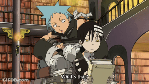 A Cartoon Of A Boy Sitting On A Pile Of Books With The Caption What 'S That GIF