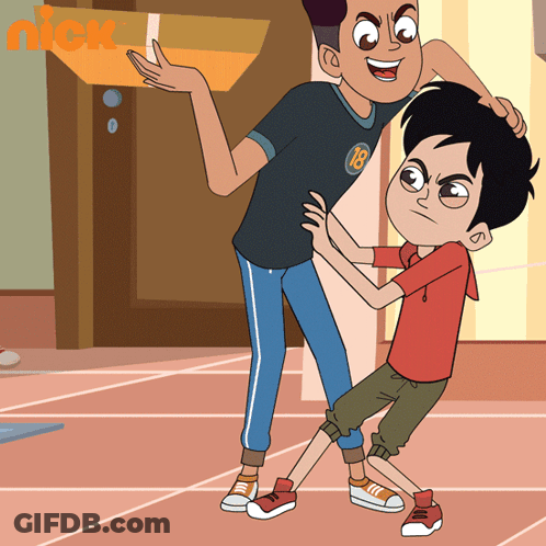 A Cartoon Of A Boy Wearing A Black Shirt With The Number 18 On It GIF