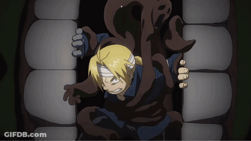 A Cartoon Of A Boy With A Bandage On His Head Is Being Attacked By A Monster GIF