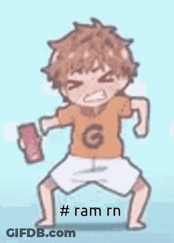 A Cartoon Of A Boy With A G On His Shirt Is Holding A Cell Phone In His Hand . GIF