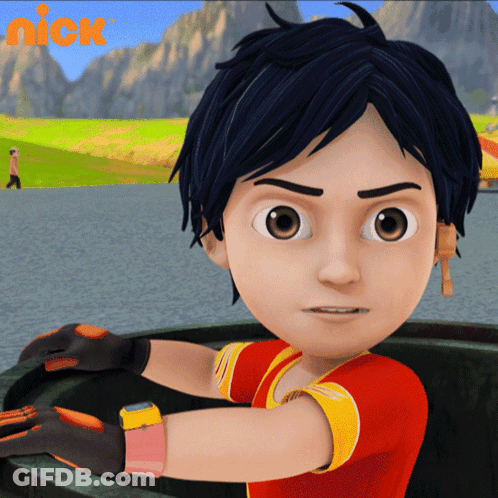 A Cartoon Of A Boy With A Nick Logo Behind Him GIF