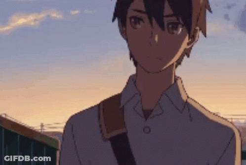 A Cartoon Of A Boy With A Shoulder Strap On His Shoulder GIF