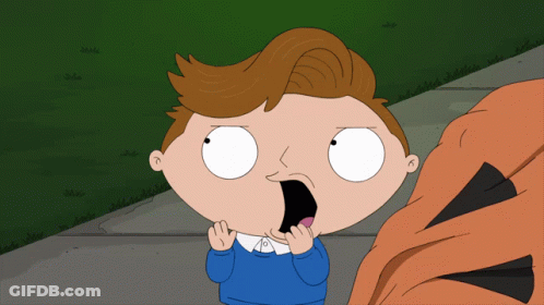 A Cartoon Of A Boy With A Surprised Expression On His Face GIF