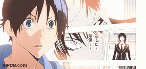 A Cartoon Of A Boy With Chinese Writing On The Bottom GIF