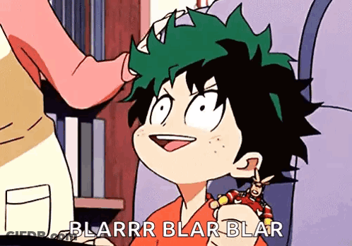 A Cartoon Of A Boy With Green Hair Is Sitting On A Couch And Talking To Someone . GIF