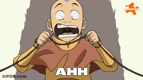 A Cartoon Of A Boy With The Word Ahh On His Shirt GIF