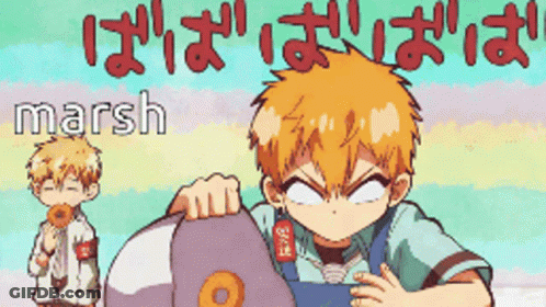 A Cartoon Of A Boy With The Word Marsh On The Bottom GIF