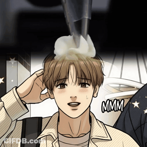 A Cartoon Of A Boy With The Word Mmmm On The Bottom GIF