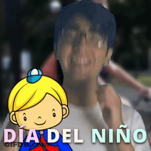 A Cartoon Of A Boy With The Words Dia Del Niño Written Below Him GIF